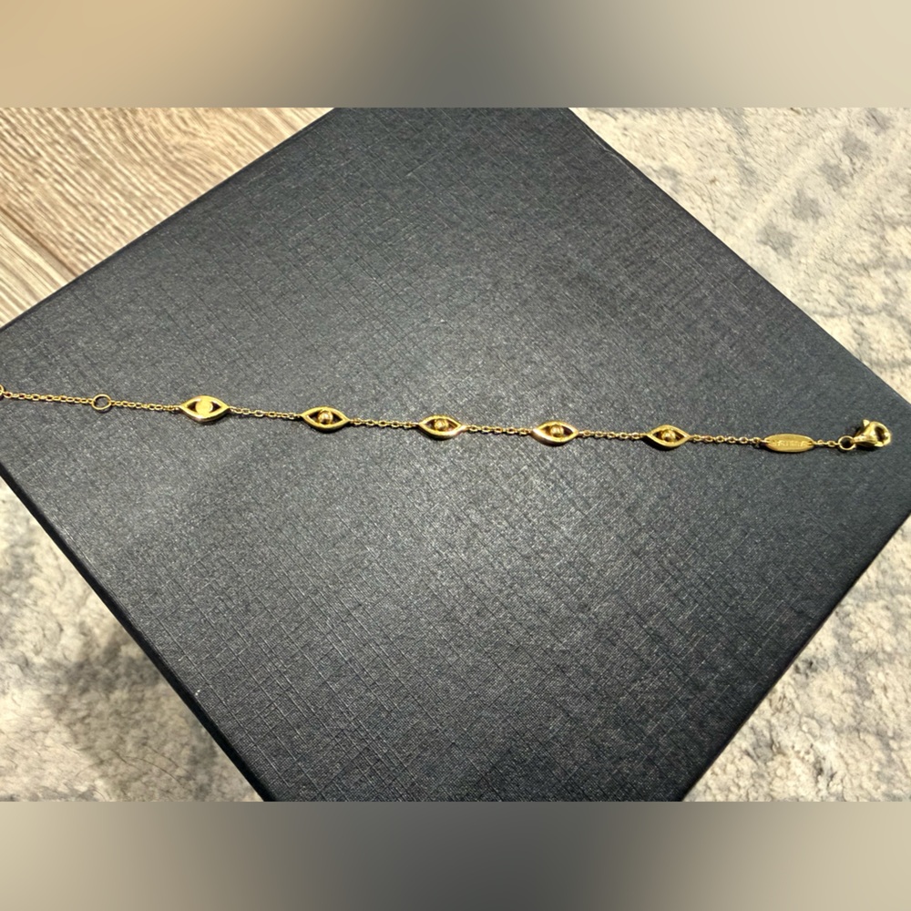 Bauble bar 18k plated evil eye bracelet